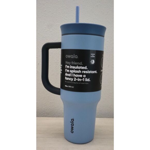 Owala 40oz Insulated Stainless Steel Straw Tumbler - Rainstorm Blue - Picture 1 of 6